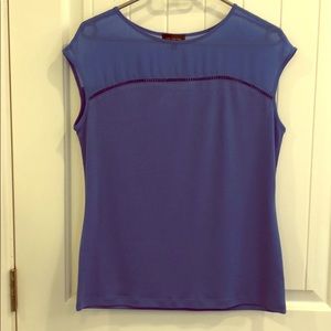 Blue short sleeve lightweight blouse size S